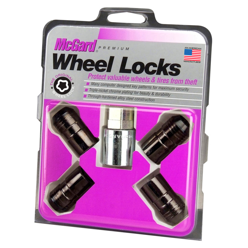 McGard Wheel Lock Nut Set - 4pk. (Cone Seat) M14X1.5 / 21mm & 22mm Dual Hex / 1.639in. L - Black (24216)